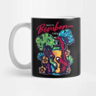 t-shirt-design-graffiti-bomber-with-hand-holding-spray-paint-vintage-illustration Mug